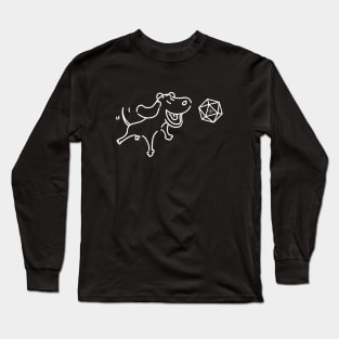 Dog with D20 Dice TRPG Tabletop RPG Gaming Addict Long Sleeve T-Shirt